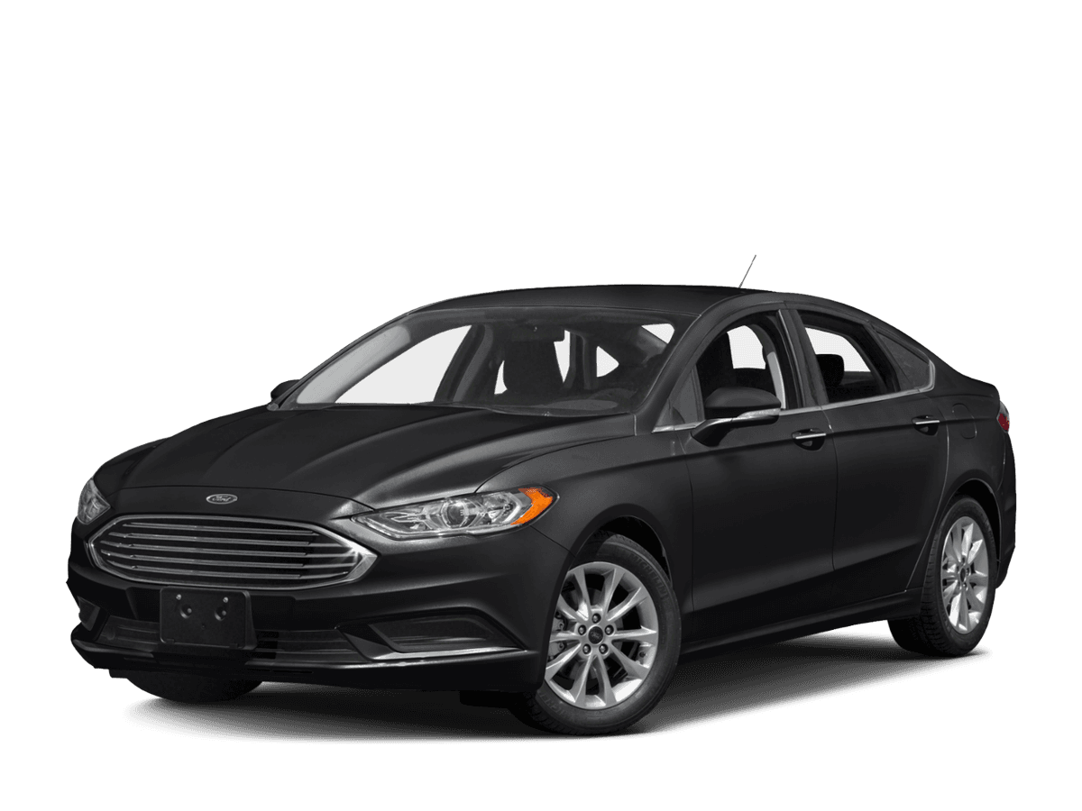 Ford Fusion preto em vista frontal diagonal